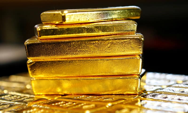 Gold rises, holds near 6-month highs on falling equities