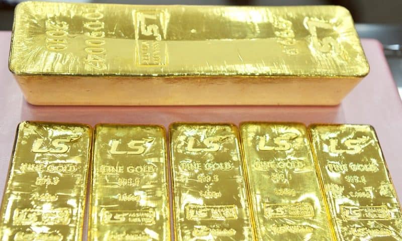 Gold prices end lower, snap multiday rally