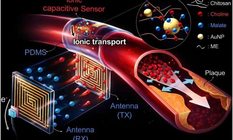 Low-frequency wireless sensor tracks artery stiffening in real time with less interference